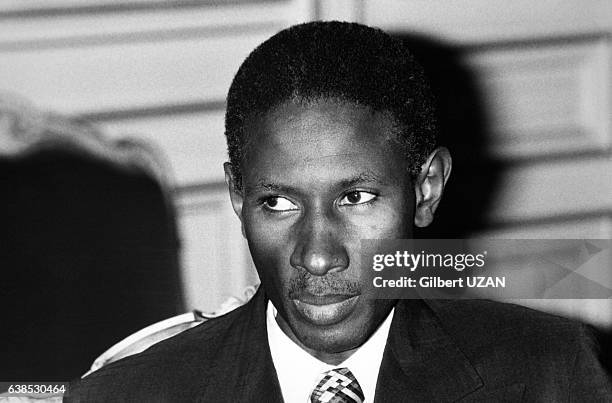 Portrait du président sénégalais Abdou Diouf en visite officielle en France, reçu par le maire de la capitale, le 29 mars 1979 à Paris, France.