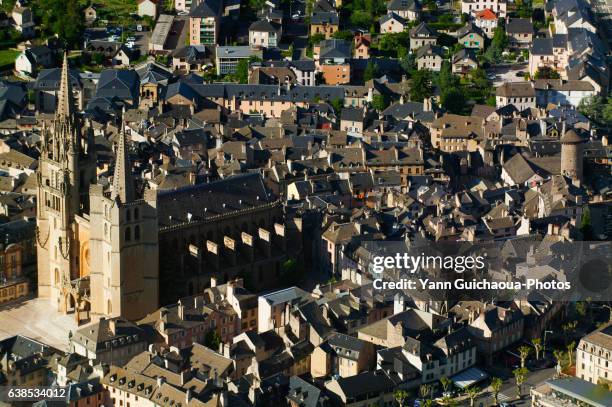 notre-dame et saint-privat cathedral, mende, lozere, languedoc roussillon, france - lozere stock-fotos und bilder