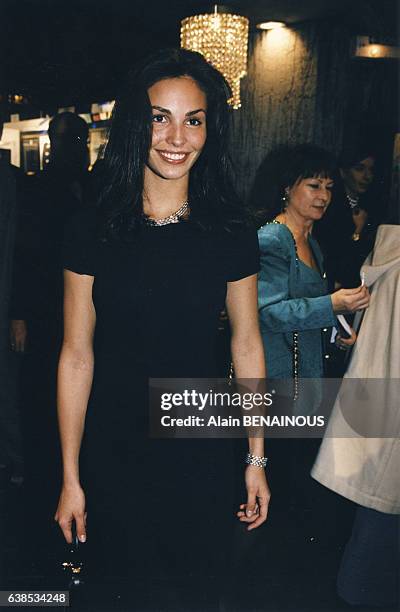 Le mannequin Inés Sastre aux Trophées de la mode, le 21 novembre 1996, à Paris, France.