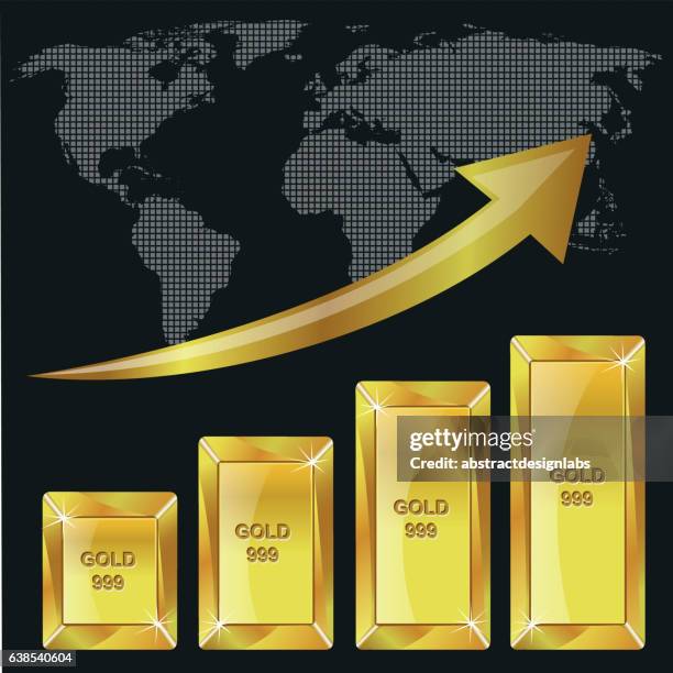 money or gold saving graph or growth chart - illustration - 3d data bars stock illustrations