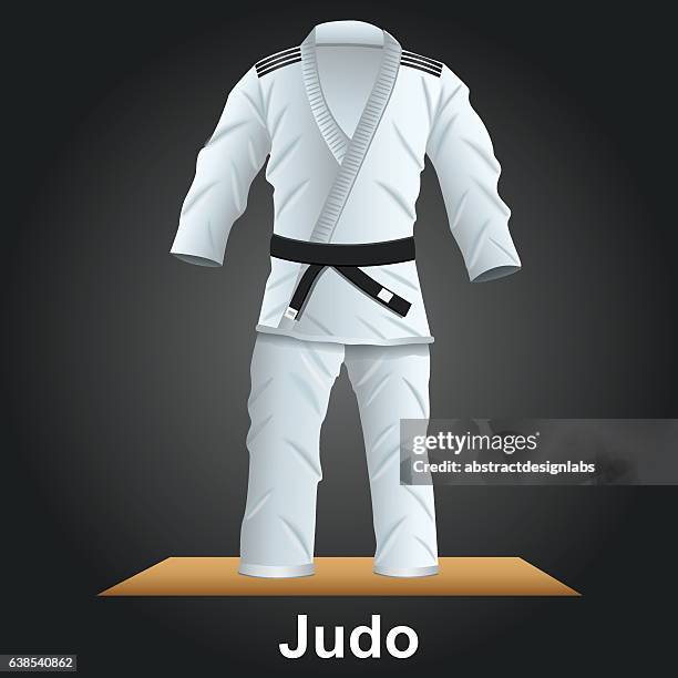 judo sports - illustration - kimono icon stock illustrations