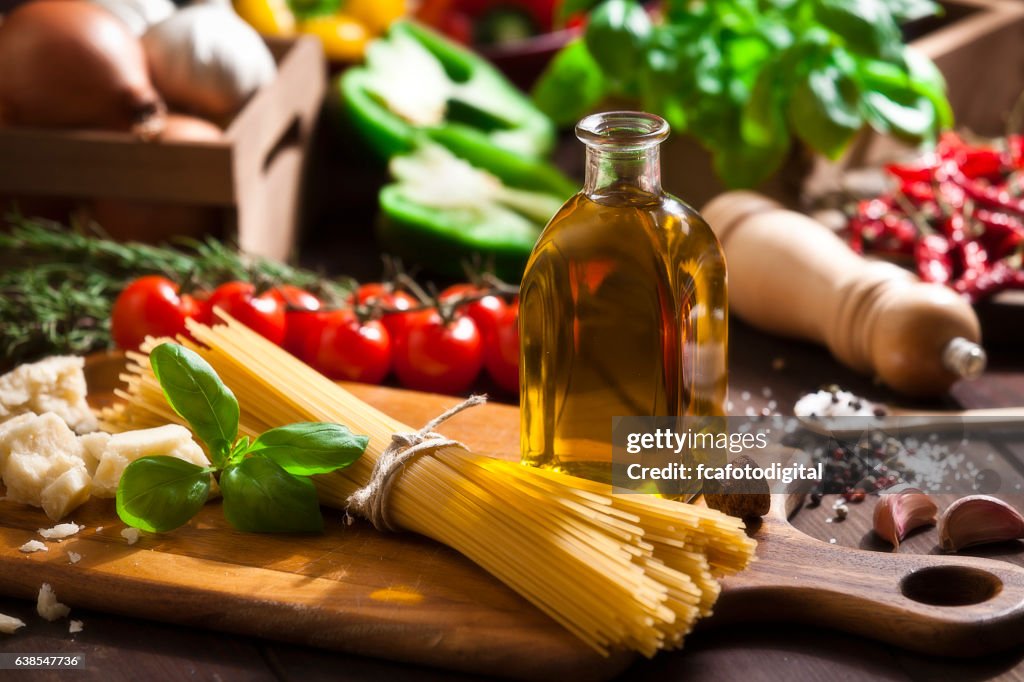 Ingredient for cooking italian spaguetti