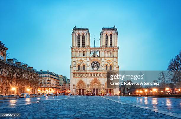 notre dame de paris cathedral - notre dame de paris stock pictures, royalty-free photos & images