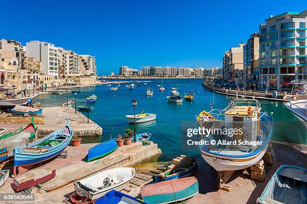 st. julian's bay malta - st julians bay stock pictures, royalty-free photos & images
