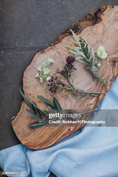 wabi-sabi wedding inspiration - buttonhole flower stock pictures, royalty-free photos & images