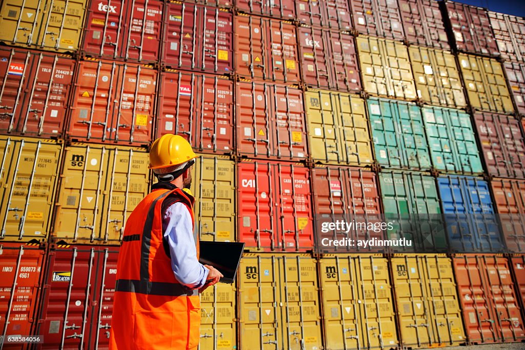 Engineer Stack of Cargo Containers
