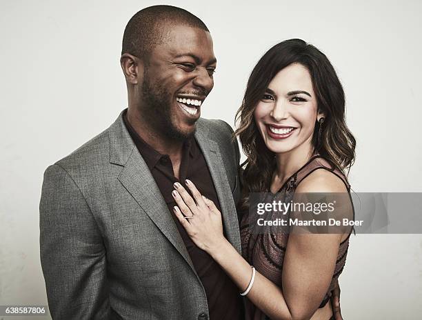 Edwin Hodge and Nadine Velazquez from History Channel's 'SIX' pose in the Getty Images Portrait Studio at the 2017 Winter Television Critics...