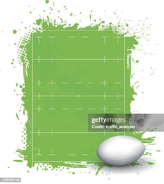 rugby union field - rugby pitch stock illustrations