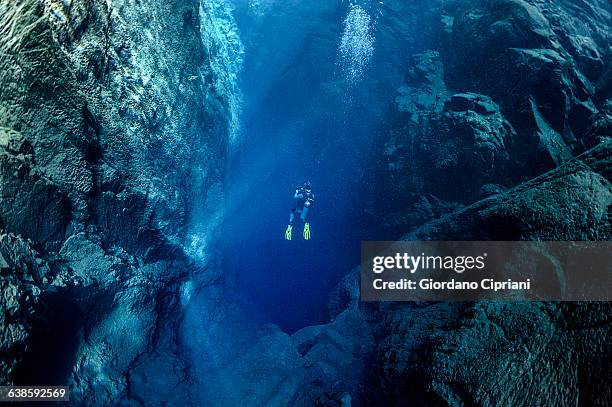 dive in lagoa misteriosa cenote, brazil - person diving stock pictures, royalty-free photos & images