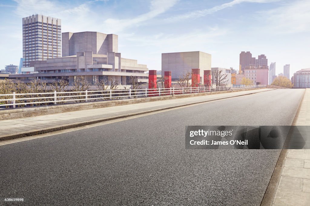 Empty road in London