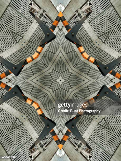 impossible architectures: digital manipulation of surveillance camera  in the charles de gaulle airport in paris, france - aeroport de paris stock pictures, royalty-free photos & images