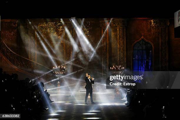 Singer Austin Mahone at the Dolce & Gabbana show during Milan Men's Fashion Week Fall/Winter 2017/18 on January 14, 2017 in Milan, Italy.