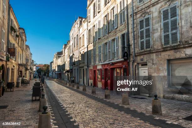 main street in  la rochelle - france - urban road sign stock pictures, royalty-free photos & images
