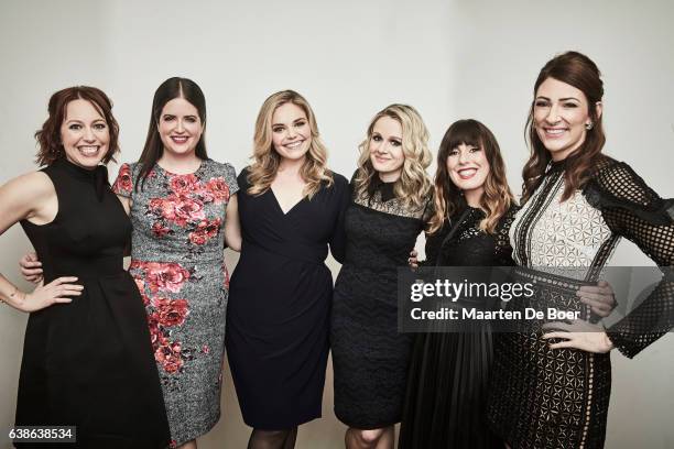 Kathryn Renee Thomas, Cate Freedman, Kate Lambert, Katie O'Brien, Caitlin Barlow and Katy Colloton from TV Land's 'Teachers' pose in the Getty Images...