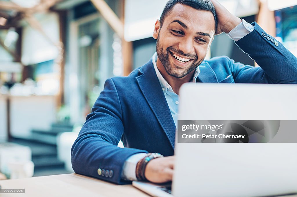 Excited businessman