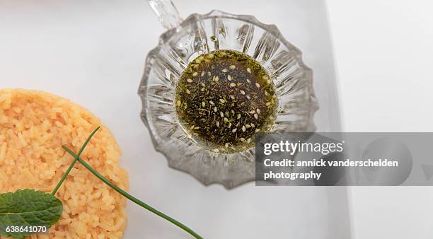 za'atar-wu-zayt. - origanum stock pictures, royalty-free photos & images