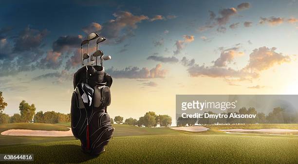 golf: terrain de golf - drapeau de golf photos et images de collection
