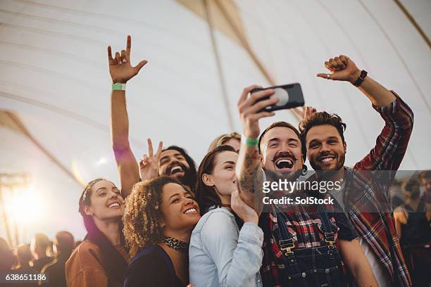 festival selfie - music festival stock pictures, royalty-free photos & images