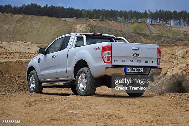 popular pick-up in europe - ford ranger - back of truck stock pictures, royalty-free photos & images