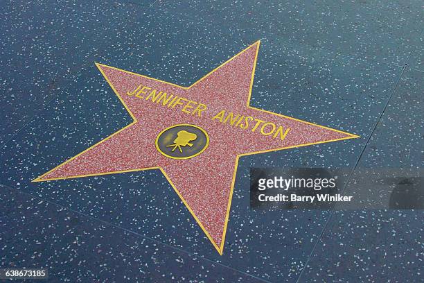 jennifer aniston on walk of stars, hollywood - walk of fame stock pictures, royalty-free photos & images