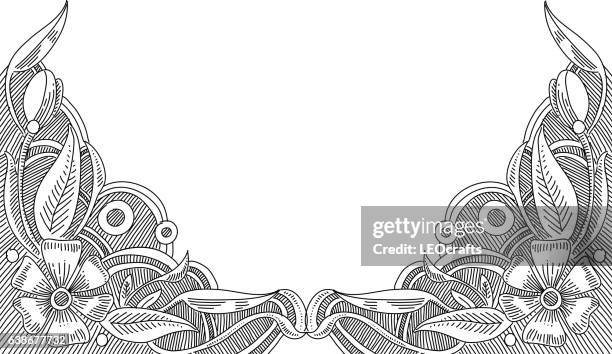 swirly floral design doodle - scroll pattern stock illustrations