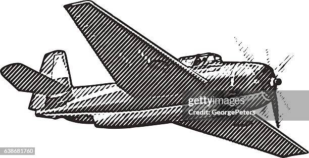 bildbanksillustrationer, clip art samt tecknat material och ikoner med us navy fighter plane - propeller airplane