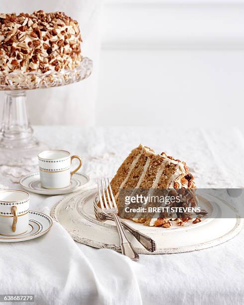 tiramisu torte on traditional tea table - tiramisu stock pictures, royalty-free photos & images