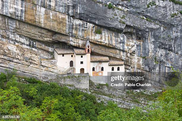 hermitage of st. columban (eremo di san colombano) - rovereto - benedictine stock pictures, royalty-free photos & images