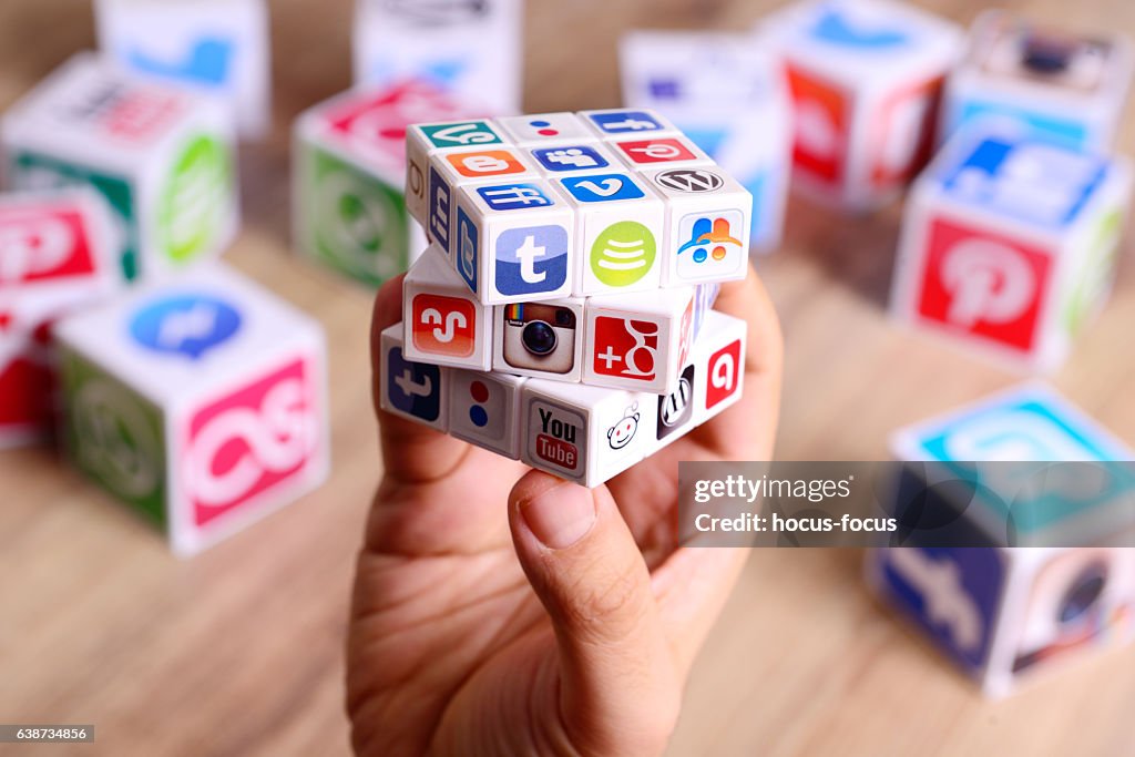 Social media puzzle cube