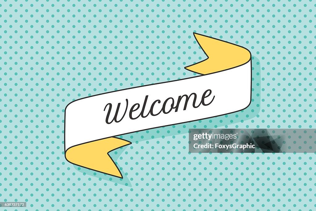 Welcome Mam Ribun Ribbon Banner With Text Welcome High-Res Vector Graphic - Getty Images