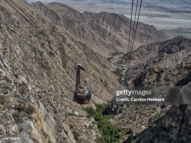 view from the palm springs aerial tramway - overhead cable car stock pictures, royalty-free photos & images