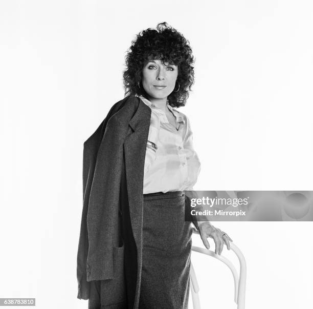 Jill Gascoine, actress and star of the television detective series The Gentle Touch and C.A.T.S Eyes, seen in this studio shoot from 1984 Picture...