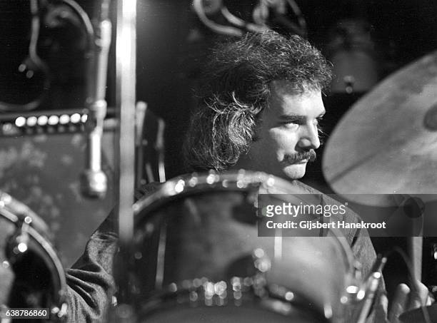 Bill Kreutzmann of The Grateful Dead performs on stage at the Tivoli Concert Hall in April 1972 in Copenhagen, Denmark.