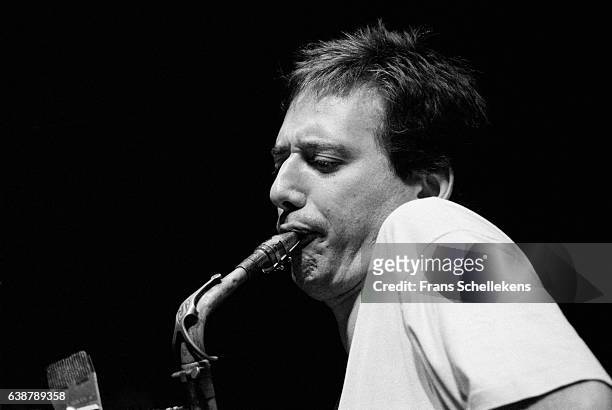 John Zorn, alto saxophone, performs at the Jazzmarathon on October 15th 1995 in the Oosterpoort in Groningen, Netherlands.