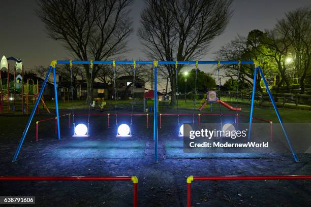 The four Led balls on the swing set