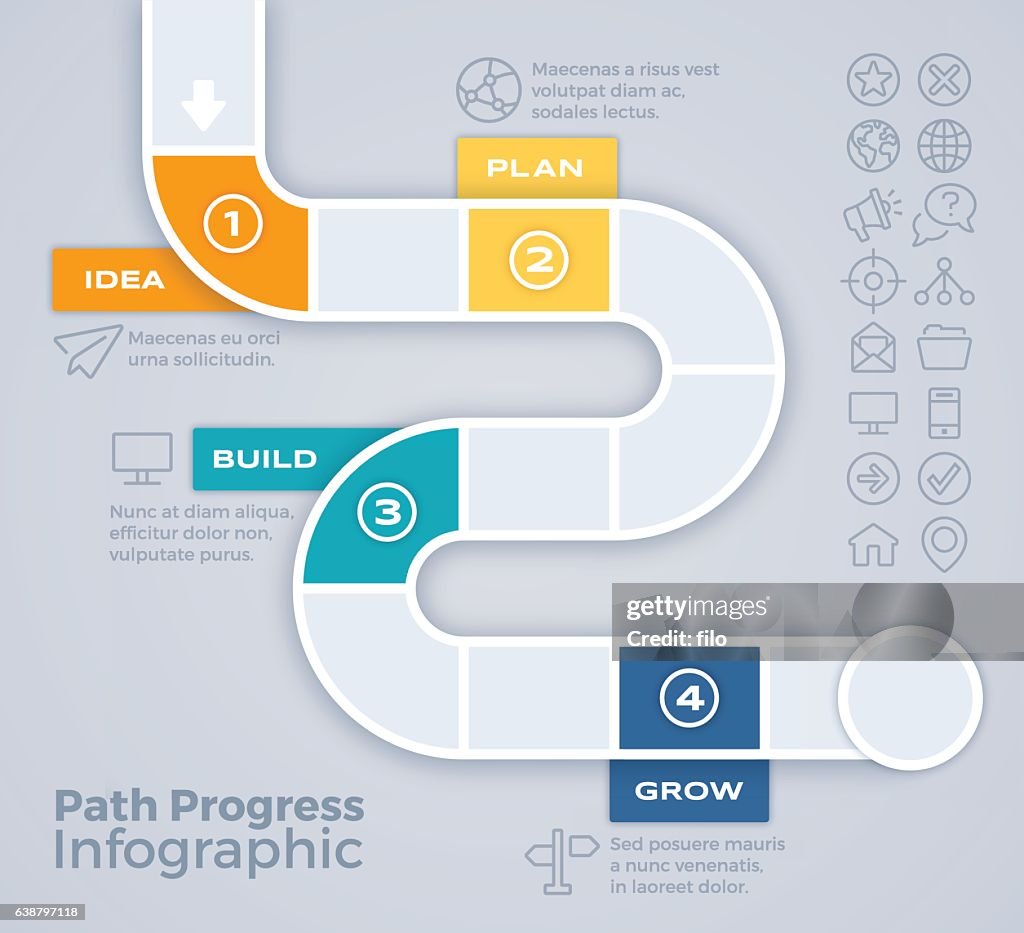 Path Progress Process Infographic