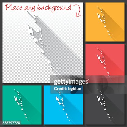 Vanuatu Map for design, Long Shadow, Flat Design Vanuatu Map for design, Long Shadow, Flat Design