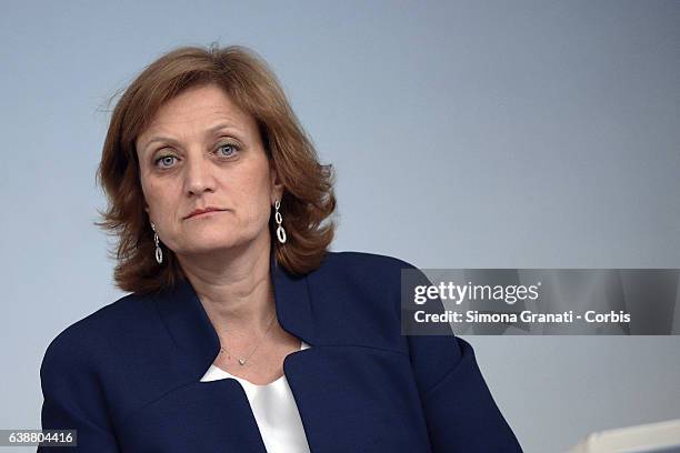 President of the Union of Italian Jewish Communities, Dr. Noemi Di Segni during the press conference at Palazzo Chigi for the presentation of the...