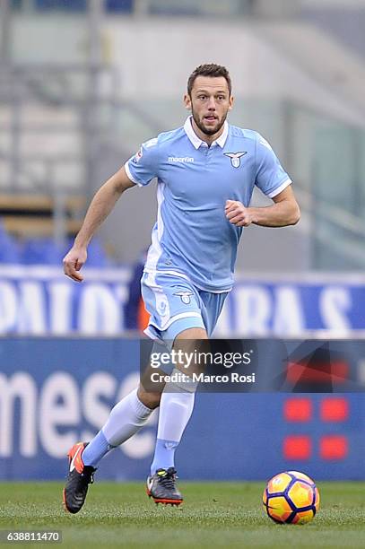 Stefan De Vrij of SS Lazio in action during the Serie A match between SS Lazio and FC Crotone at Stadio Olimpico on January 8, 2017 in Rome, Italy.