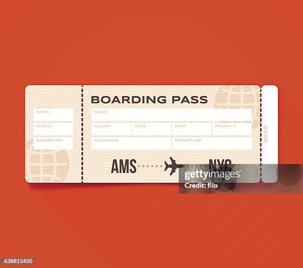 boarding pass - airplane ticket 幅插畫檔、美工圖案、卡通及圖標