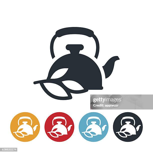 tea kettle icon - tea kettle stock illustrations