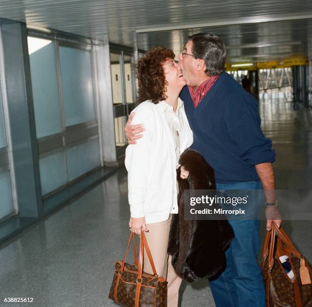 Jerry Lewis and his wife SanDee Pitnick at LAP. 16th November 1989.