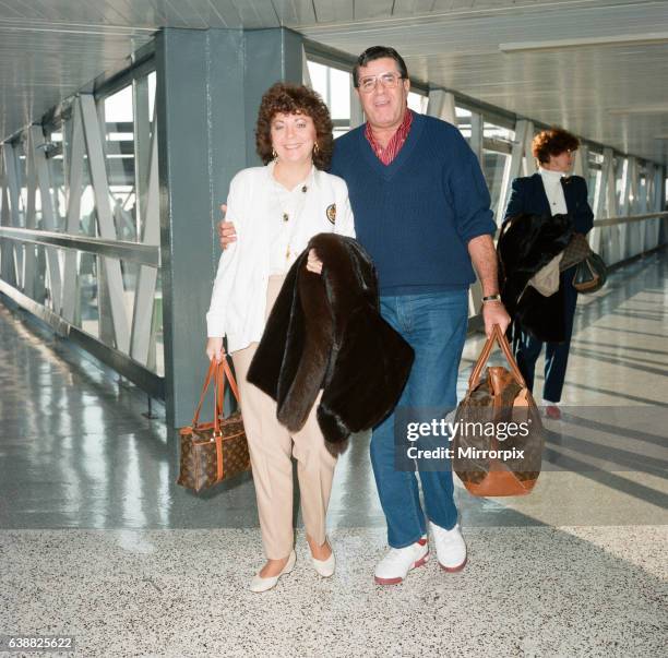 Jerry Lewis and his wife SanDee Pitnick at LAP. 16th November 1989.