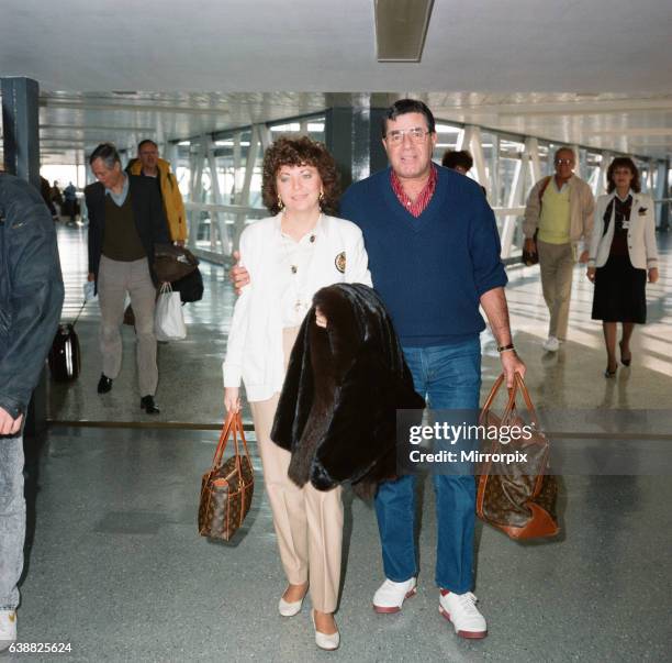 Jerry Lewis and his wife SanDee Pitnick at LAP. 16th November 1989.