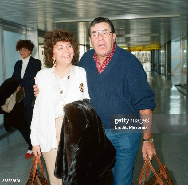 Jerry Lewis and his wife SanDee Pitnick at LAP. 16th November 1989.