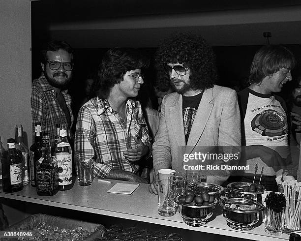 Journalist Tony Paris and Jeff Lynne of ELO attend press reception at the Peachtree Plaza in Atlanta Georgia, July 06, 1978