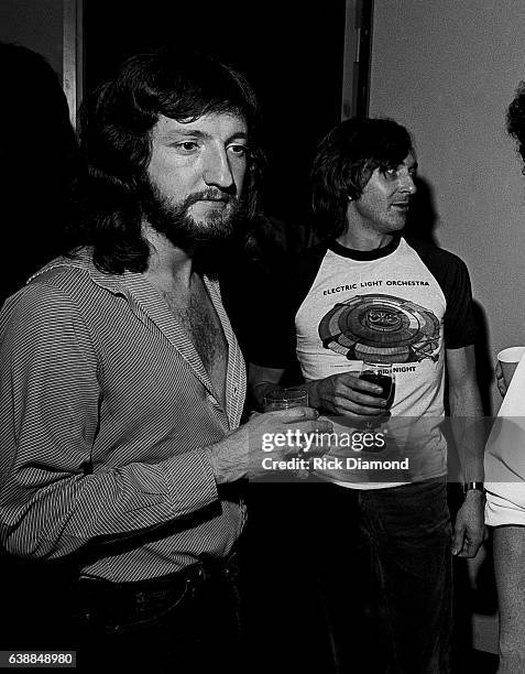 Mik Kaminski and Richard Tandy of ELO attend press reception at the Peachtree Plaza in Atlanta Georgia, July 06, 1978