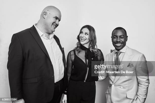 Guy Branum, Andrea Savage and Prentice Penny from truTV pose in the Getty Images Portrait Studio at the 2017 Winter Television Critics Association...