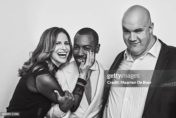 Andrea Savage, Prentice Penny and Guy Branum from truTV pose in the Getty Images Portrait Studio at the 2017 Winter Television Critics Association...