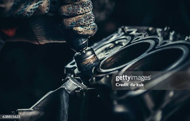 v8 car engine repair - piston stock pictures, royalty-free photos & images